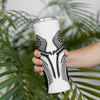 Hawaiian Kakau Art Tattoos Aquaman Style Skinny Tumbler White Version - Wonder Print Shop