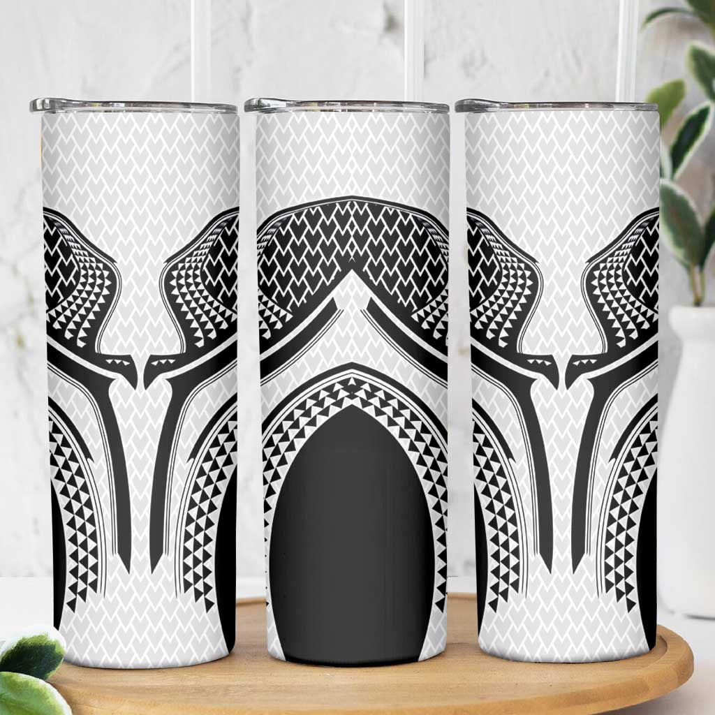 Hawaiian Kakau Art Tattoos Aquaman Style Skinny Tumbler White Version - Wonder Print Shop