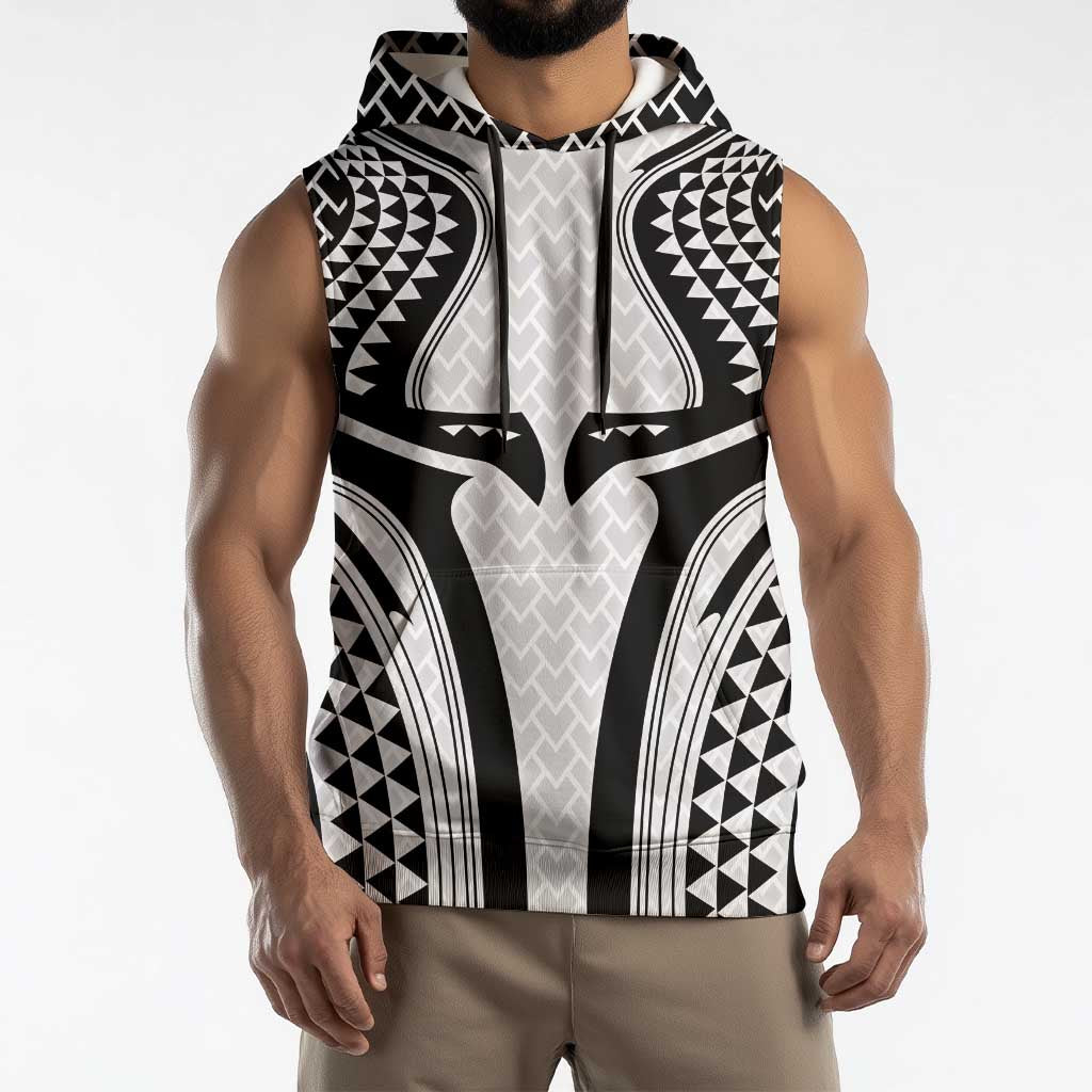 Hawaiian Kakau Art Tattoos Aquaman Style Sleeveless Hoodie White Version - Wonder Print Shop