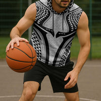 Hawaiian Kakau Art Tattoos Aquaman Style Sleeveless Hoodie White Version - Wonder Print Shop