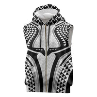 Hawaiian Kakau Art Tattoos Aquaman Style Sleeveless Zip Hoodie White Version - Wonder Print Shop