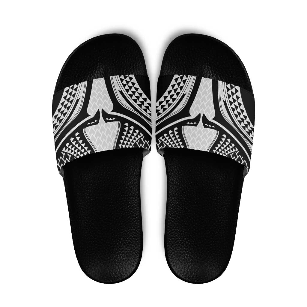 Hawaiian Kakau Art Tattoos Aquaman Style Slide Sandals White Version - Wonder Print Shop