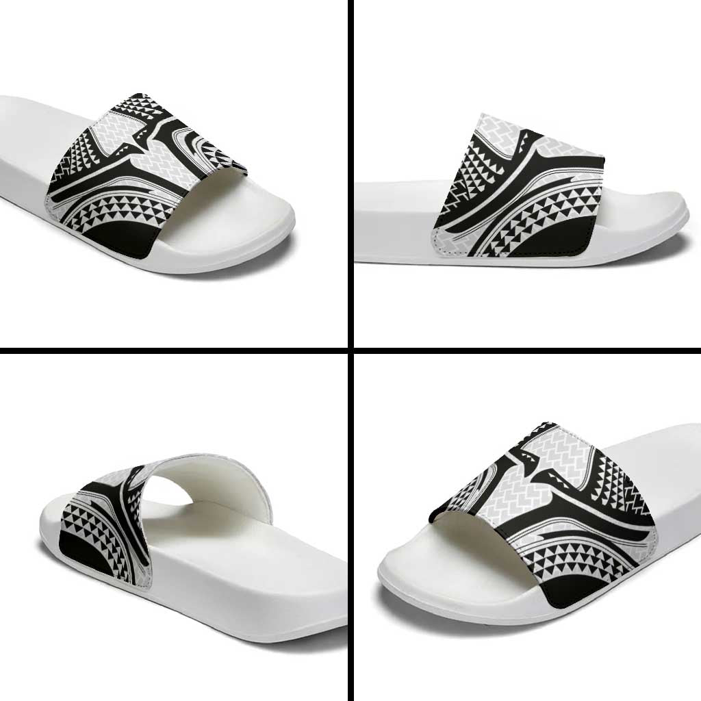 Hawaiian Kakau Art Tattoos Aquaman Style Slide Sandals White Version - Wonder Print Shop