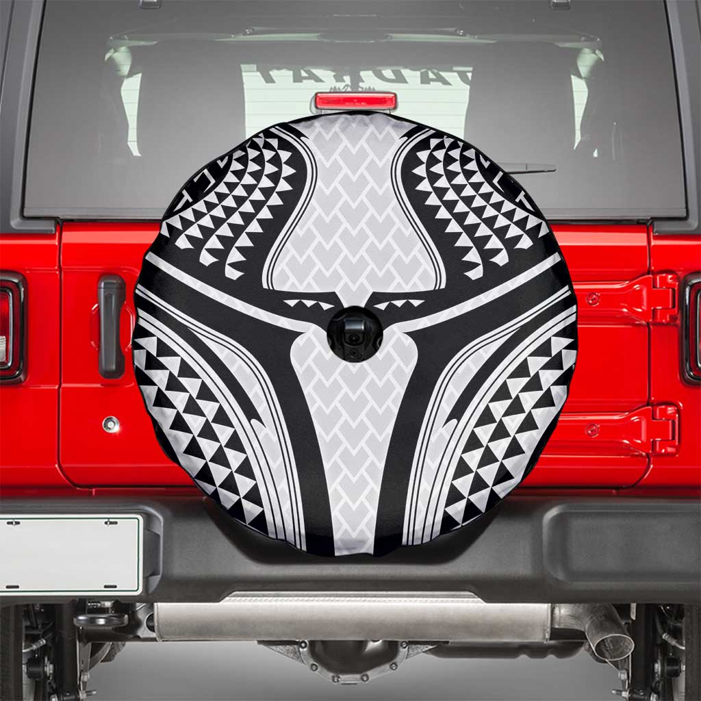 Hawaiian Kakau Art Tattoos Aquaman Style Spare Tire Cover White Version - Wonder Print Shop
