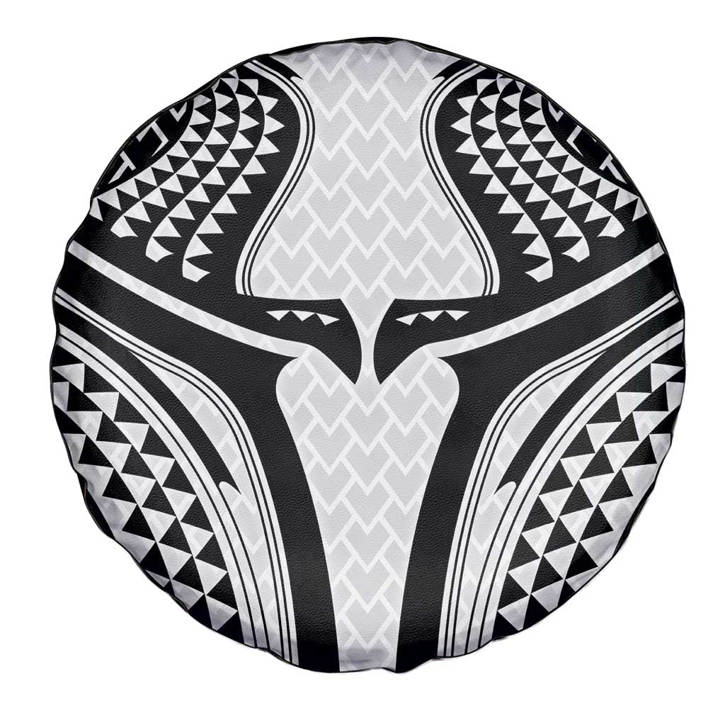 Hawaiian Kakau Art Tattoos Aquaman Style Spare Tire Cover White Version - Wonder Print Shop