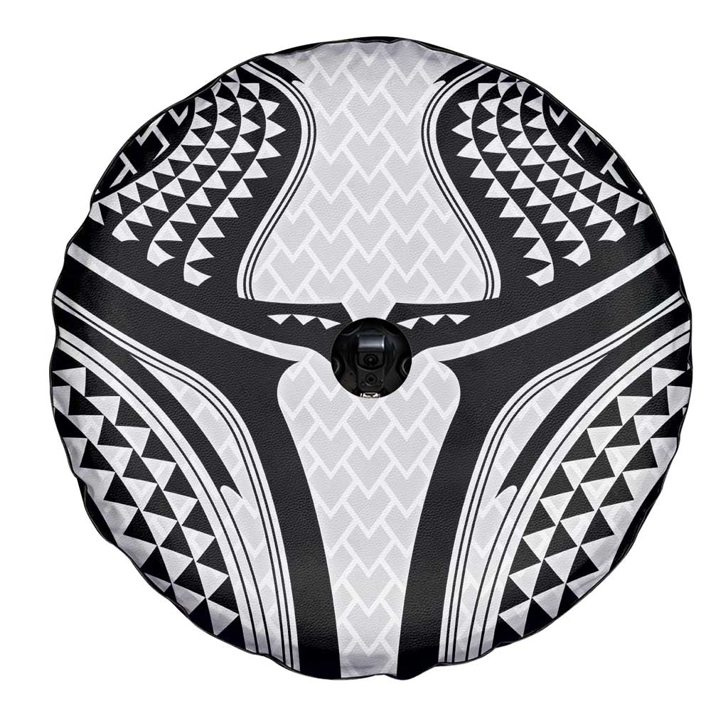 Hawaiian Kakau Art Tattoos Aquaman Style Spare Tire Cover White Version - Wonder Print Shop