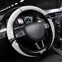 Hawaiian Kakau Art Tattoos Aquaman Style Steering Wheel Cover White Version - Wonder Print Shop