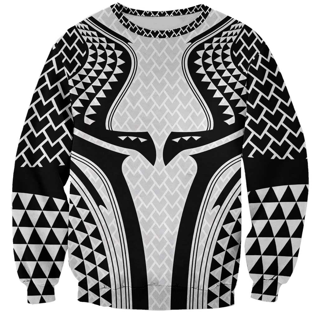 Hawaiian Kakau Art Tattoos Aquaman Style Sweatshirt White Version - Wonder Print Shop