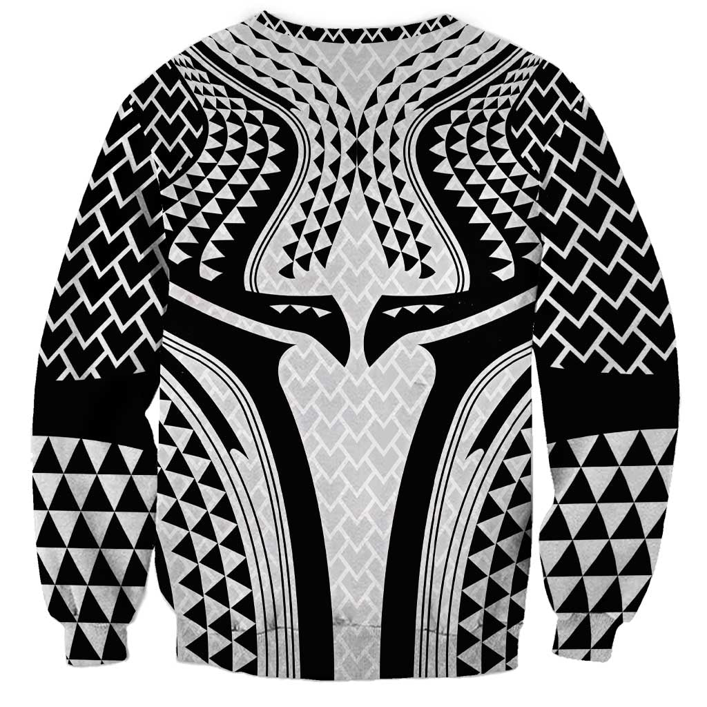 Hawaiian Kakau Art Tattoos Aquaman Style Sweatshirt White Version - Wonder Print Shop