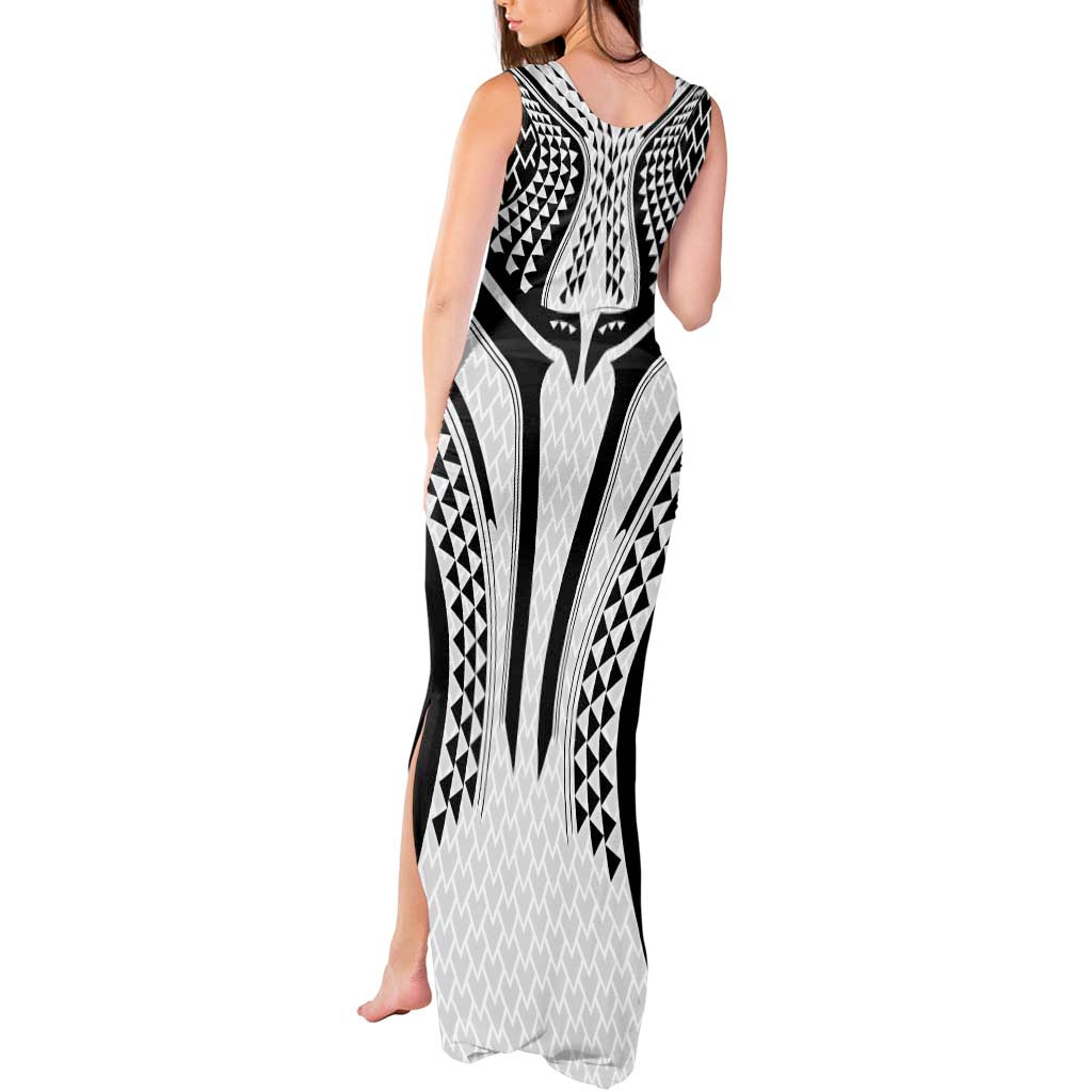 Hawaiian Kakau Art Tattoos Aquaman Style Tank Maxi Dress White Version - Wonder Print Shop