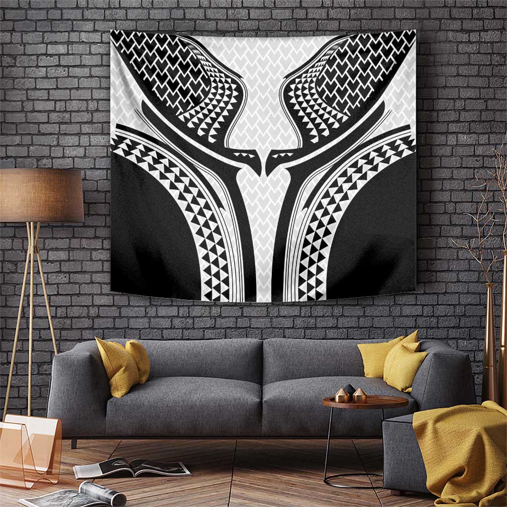 Hawaiian Kakau Art Tattoos Aquaman Style Tapestry White Version - Wonder Print Shop