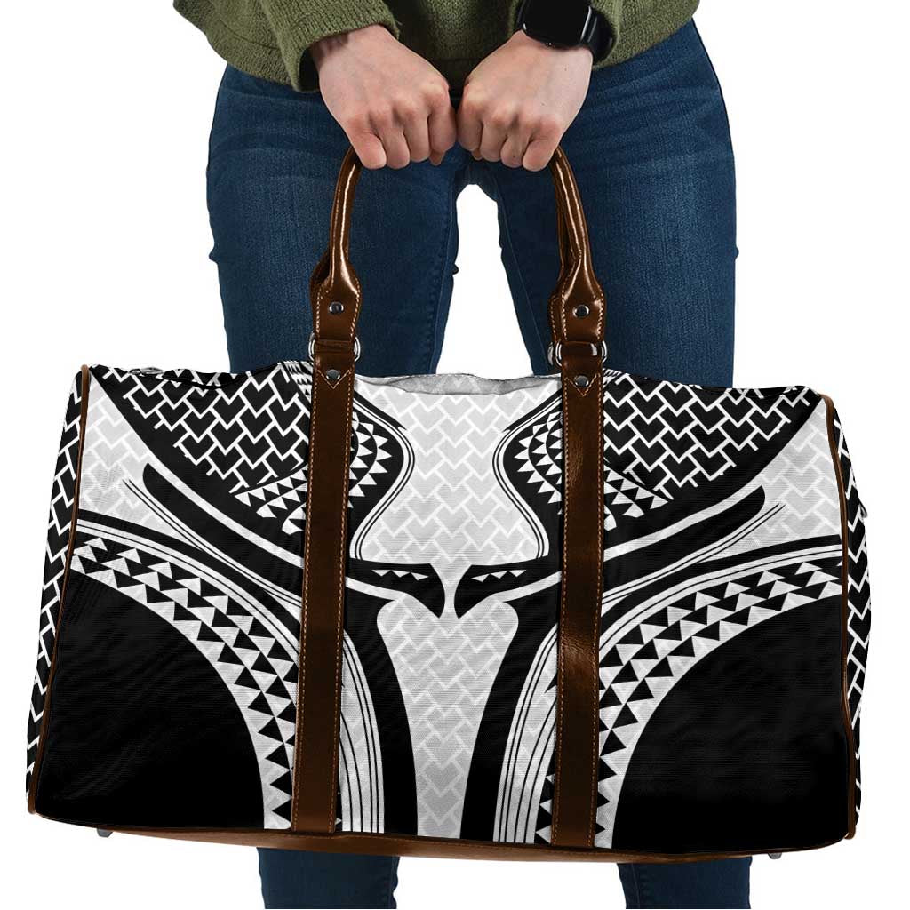 Hawaiian Kakau Art Tattoos Aquaman Style Travel Bag White Version - Wonder Print Shop