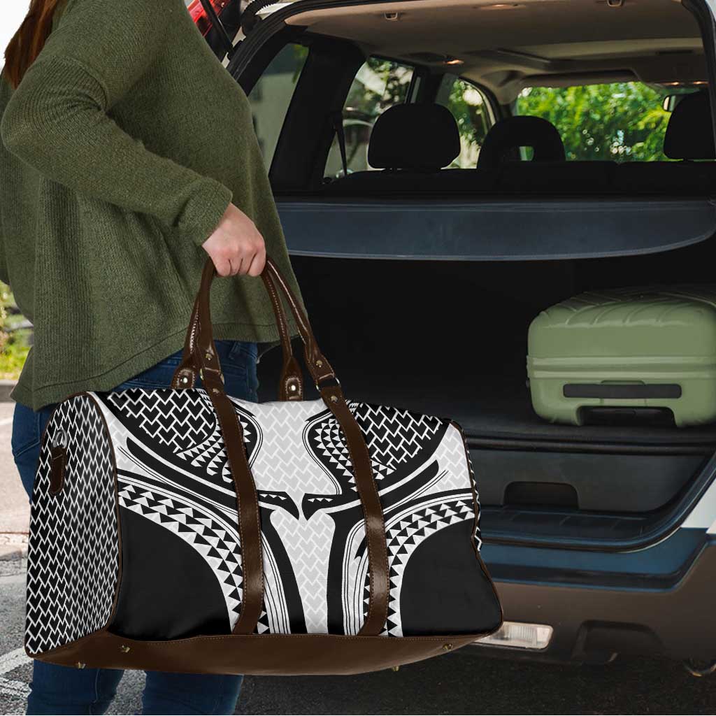 Hawaiian Kakau Art Tattoos Aquaman Style Travel Bag White Version - Wonder Print Shop