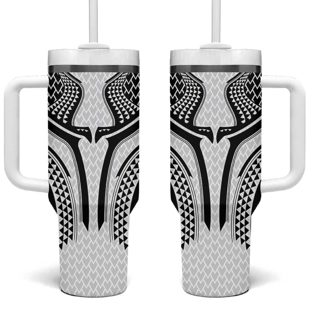 Hawaiian Kakau Art Tattoos Aquaman Style Tumbler With Handle White Version - Wonder Print Shop
