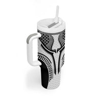 Hawaiian Kakau Art Tattoos Aquaman Style Tumbler With Handle White Version - Wonder Print Shop