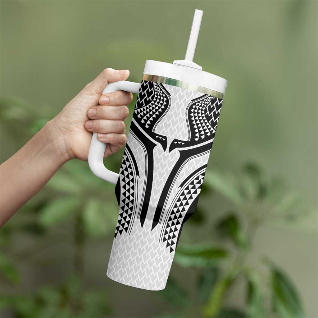 Hawaiian Kakau Art Tattoos Aquaman Style Tumbler With Handle White Version - Wonder Print Shop