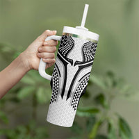 Hawaiian Kakau Art Tattoos Aquaman Style Tumbler With Handle White Version - Wonder Print Shop