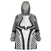 Hawaiian Kakau Art Tattoos Aquaman Style Wearable Blanket Hoodie White Version - Wonder Print Shop