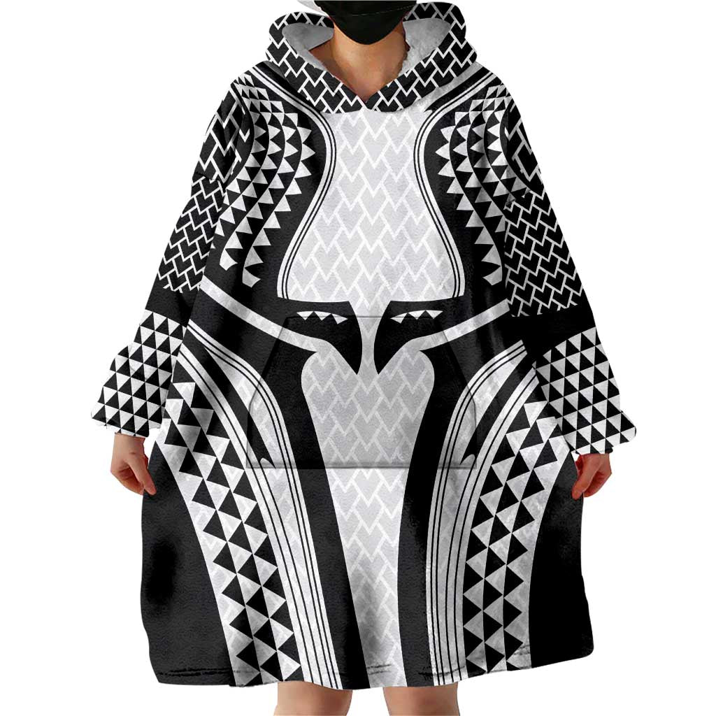 Hawaiian Kakau Art Tattoos Aquaman Style Wearable Blanket Hoodie White Version - Wonder Print Shop
