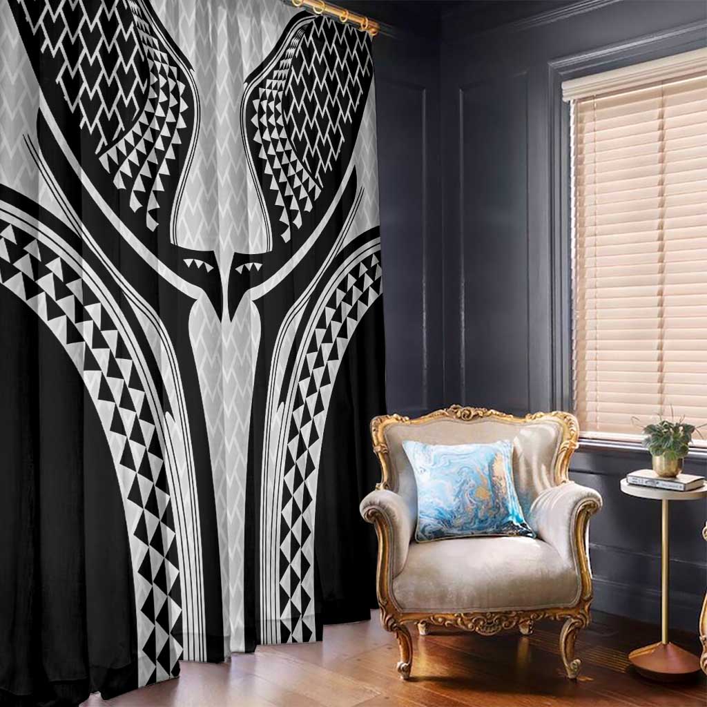 Hawaiian Kakau Art Tattoos Aquaman Style Window Curtain White Version - Wonder Print Shop