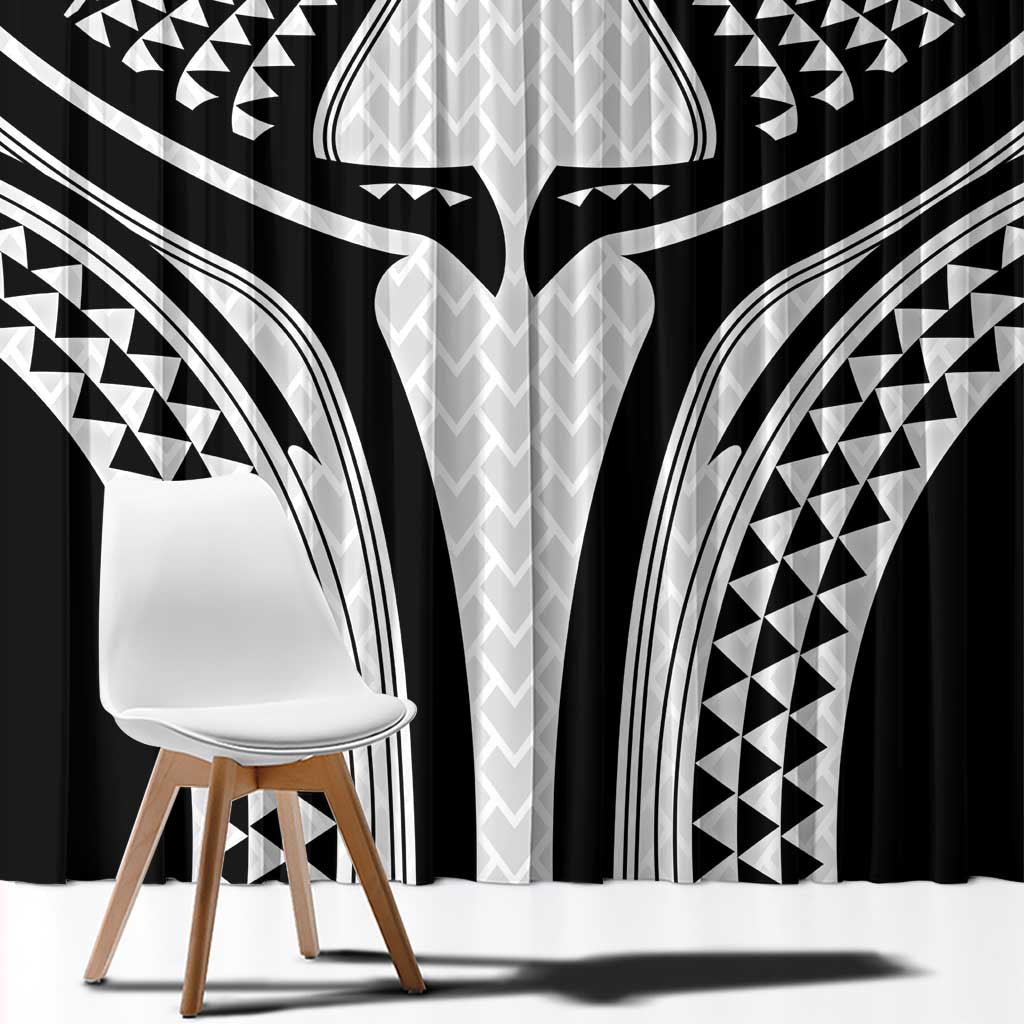 Hawaiian Kakau Art Tattoos Aquaman Style Window Curtain White Version - Wonder Print Shop