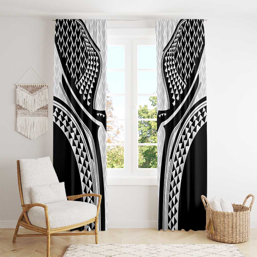 Hawaiian Kakau Art Tattoos Aquaman Style Window Curtain White Version - Wonder Print Shop