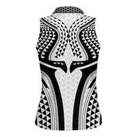 Hawaiian Kakau Art Tattoos Aquaman Style Women Sleeveless Polo Shirt White Version - Wonder Print Shop
