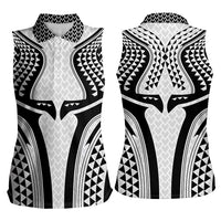 Hawaiian Kakau Art Tattoos Aquaman Style Women Sleeveless Polo Shirt White Version - Wonder Print Shop