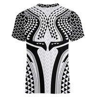 Hawaiian Kakau Art Tattoos Aquaman Style Women V-Neck T-Shirt White Version - Wonder Print Shop
