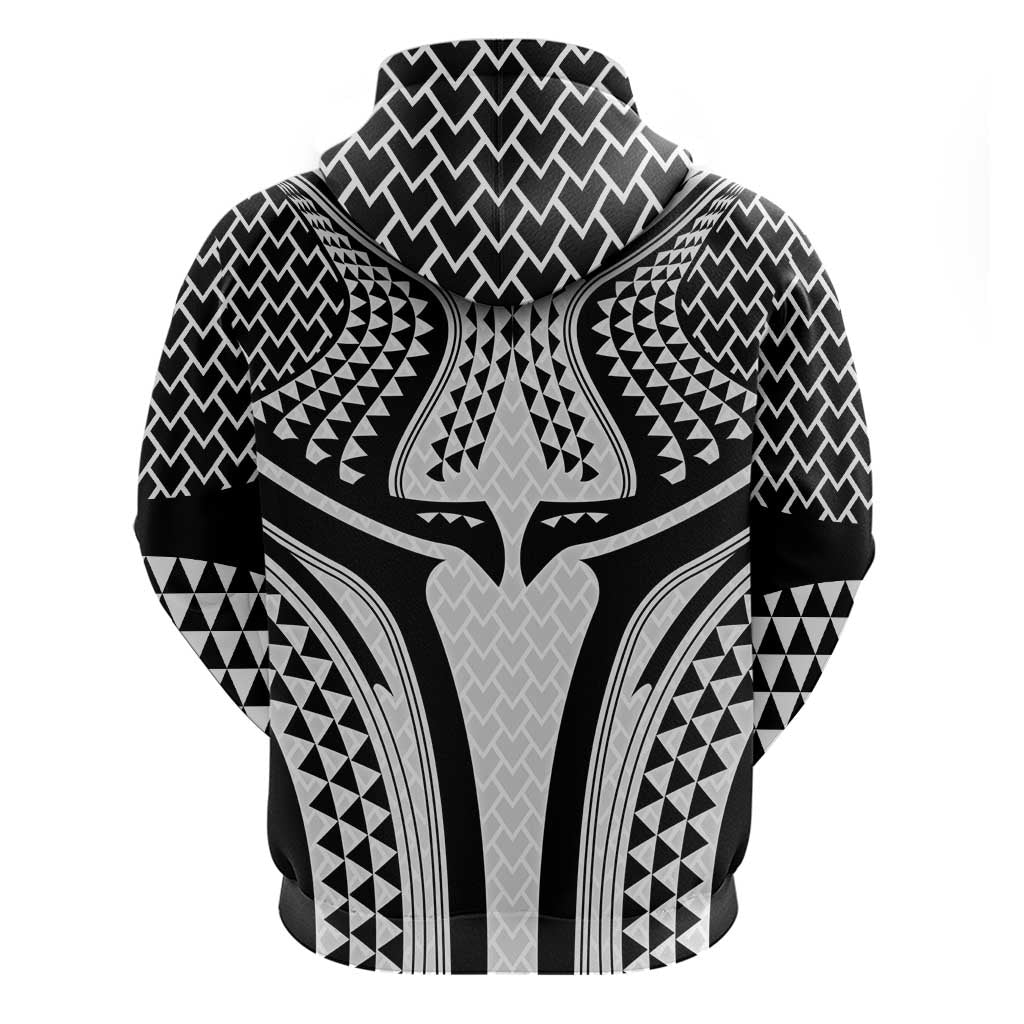 Hawaiian Kakau Art Tattoos Aquaman Style Zip Hoodie White Version - Wonder Print Shop