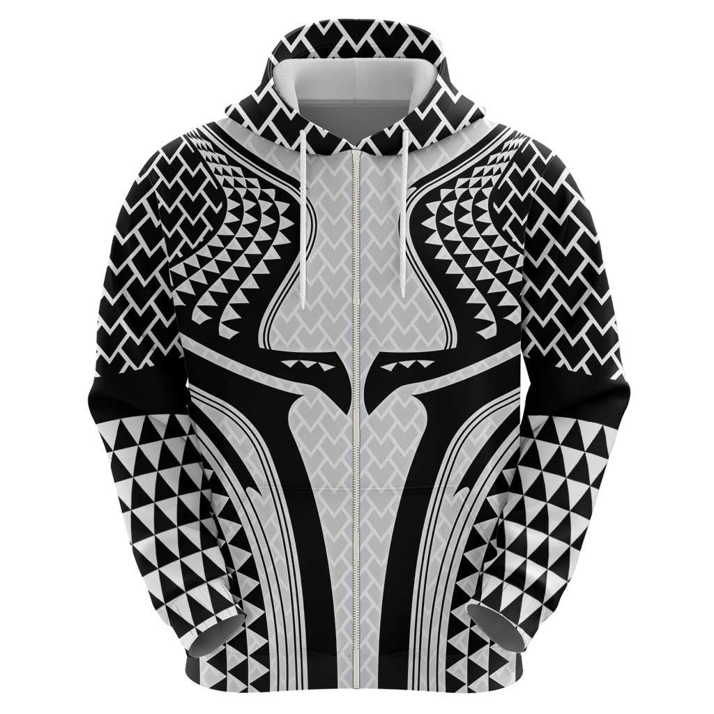 Hawaiian Kakau Art Tattoos Aquaman Style Zip Hoodie White Version - Wonder Print Shop