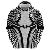 Hawaiian Kakau Art Tattoos Aquaman Style Zip Hoodie White Version - Wonder Print Shop