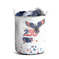 250 Years of American Freedom Laundry Basket Flag Bald Eagle and Map
