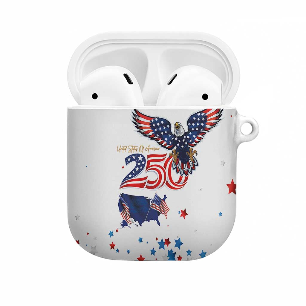 250 Years of American Freedom AirPods Case Flag Bald Eagle and Map