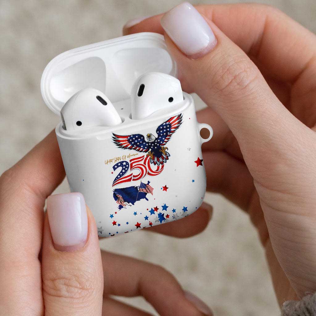 250 Years of American Freedom AirPods Case Flag Bald Eagle and Map