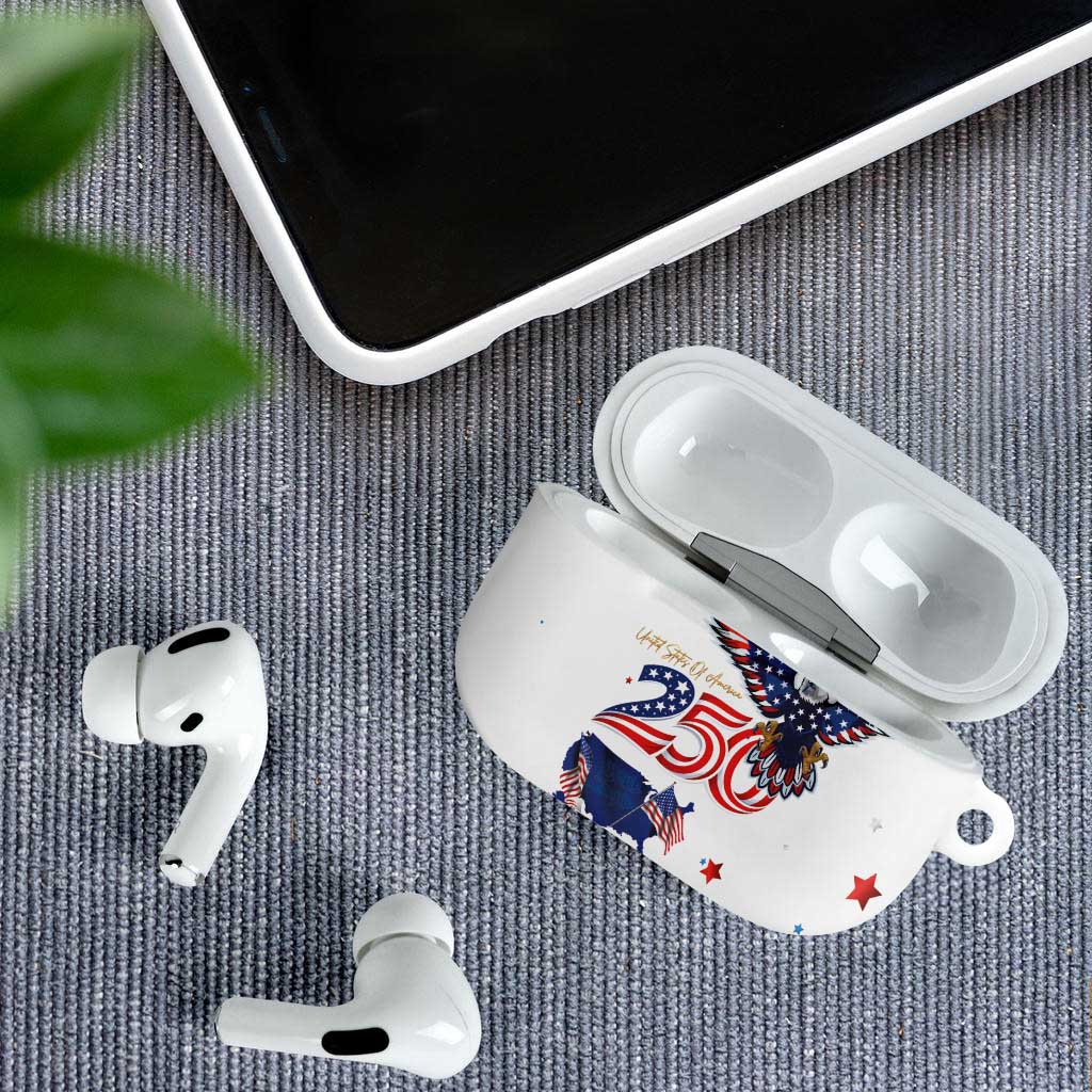 250 Years of American Freedom AirPods Case Flag Bald Eagle and Map