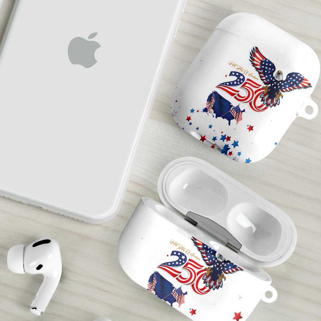 250 Years of American Freedom AirPods Case Flag Bald Eagle and Map