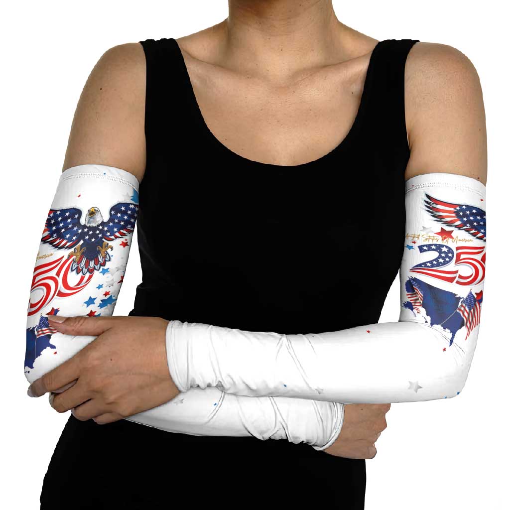 250 Years of American Freedom Arm Sleeves Flag Bald Eagle and Map