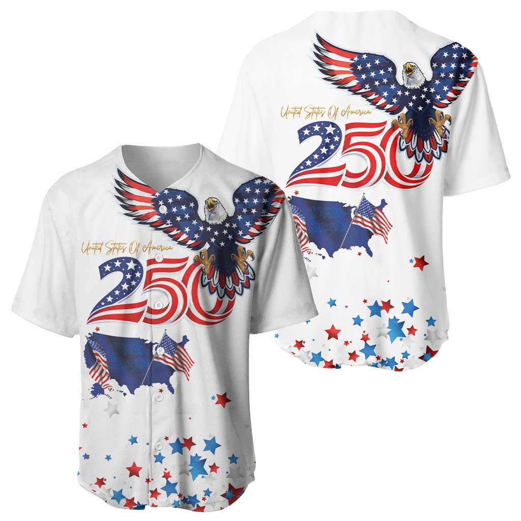 250 Years of American Freedom Baseball Jersey Flag Bald Eagle and Map