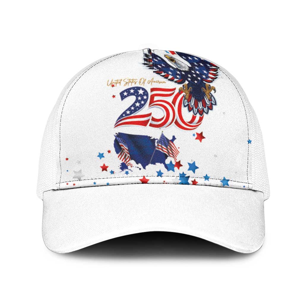 250 Years of American Freedom Baseball Net Cap Flag Bald Eagle and Map