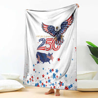 250 Years of American Freedom Blanket Flag Bald Eagle and Map