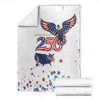 250 Years of American Freedom Blanket Flag Bald Eagle and Map