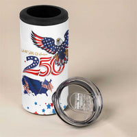 250 Years of American Freedom 4 in 1 Can Cooler Tumbler Flag Bald Eagle and Map