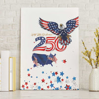 250 Years of American Freedom Canvas Wall Art Flag Bald Eagle and Map