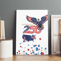 250 Years of American Freedom Canvas Wall Art Flag Bald Eagle and Map