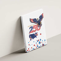250 Years of American Freedom Canvas Wall Art Flag Bald Eagle and Map