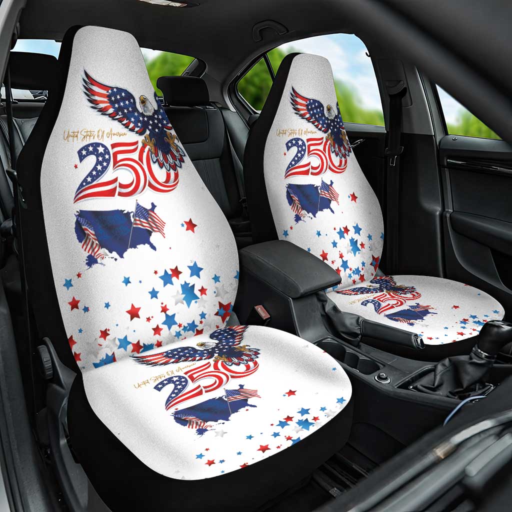 250 Years of American Freedom Car Seat Cover Flag Bald Eagle and Map