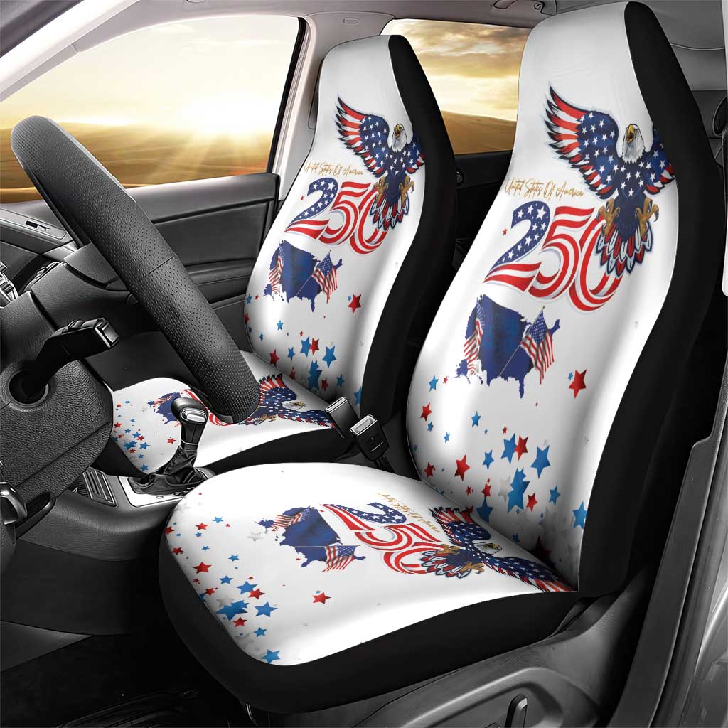 250 Years of American Freedom Car Seat Cover Flag Bald Eagle and Map