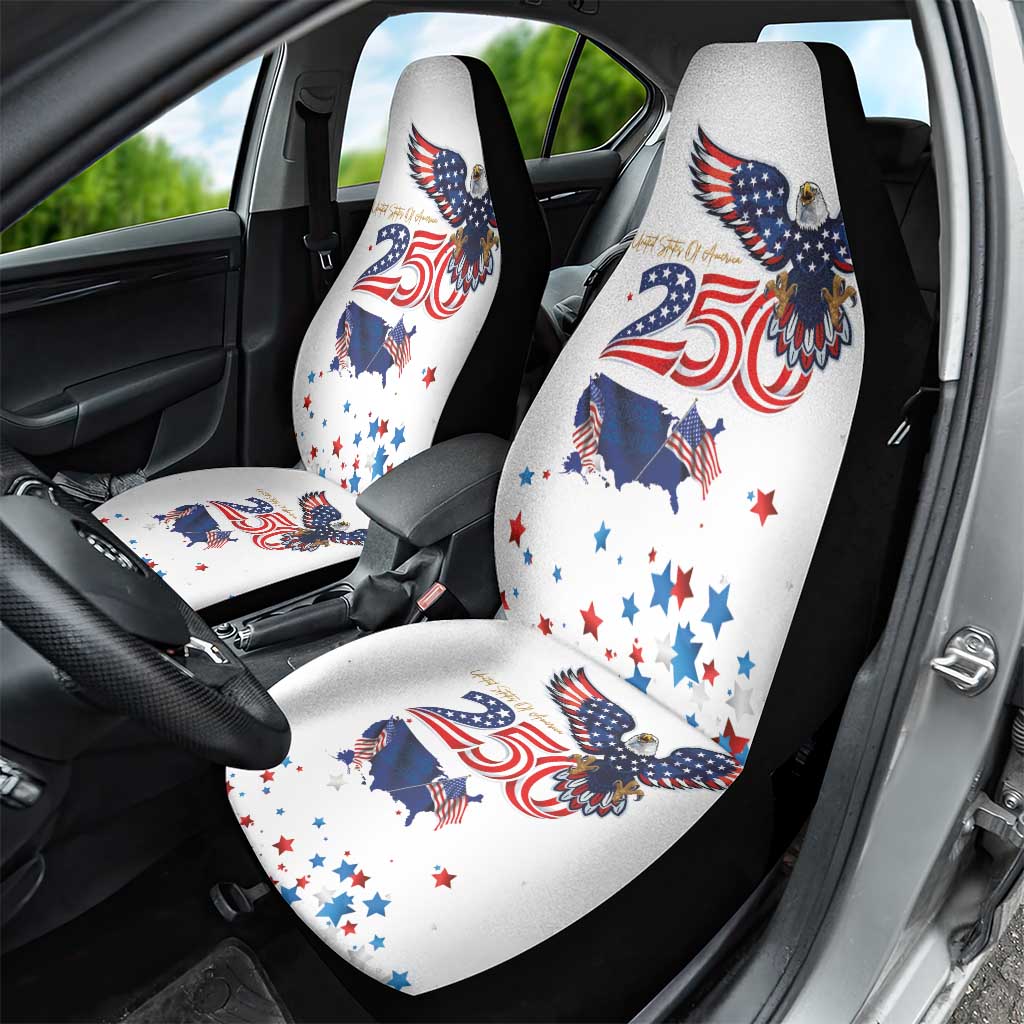 250 Years of American Freedom Car Seat Cover Flag Bald Eagle and Map