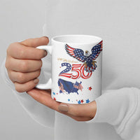 250 Years of American Freedom Ceramic Mug Flag Bald Eagle and Map